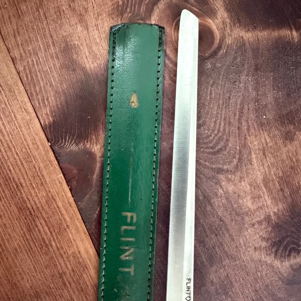 Flint Arrowhead USA Stainless Vanadium Slicer Knife 2495 Wood Handle with Sheath